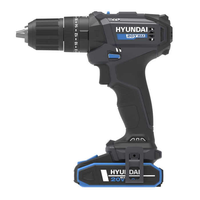 Hyundai 20V Cordless Hammer Drill 50Nm – Complete 75-Piece DIY Tool Kit with Battery, Charger & Case | Hammer Drill Driver Australia