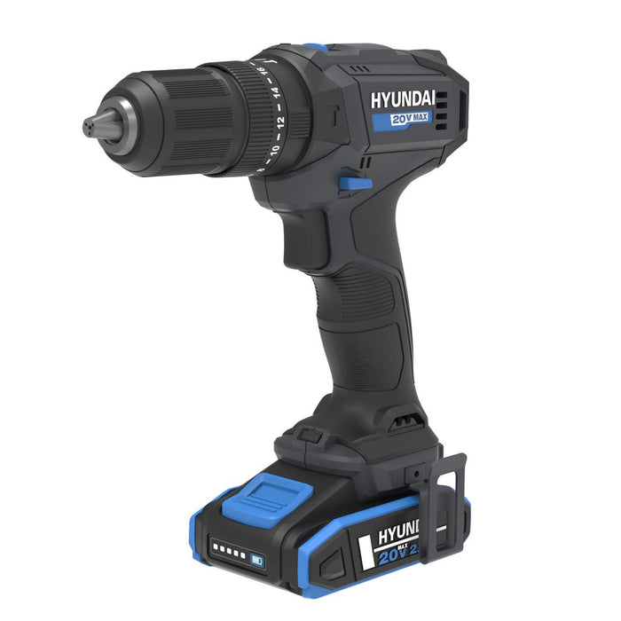Hyundai 20V Cordless Hammer Drill 50Nm – Complete 75-Piece DIY Tool Kit with Battery, Charger & Case | Hammer Drill Driver Australia