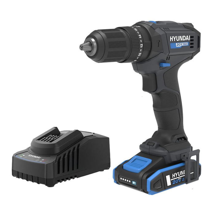 Hyundai 20V Cordless Hammer Drill 50Nm – Complete 75-Piece DIY Tool Kit with Battery, Charger & Case | Hammer Drill Driver Australia
