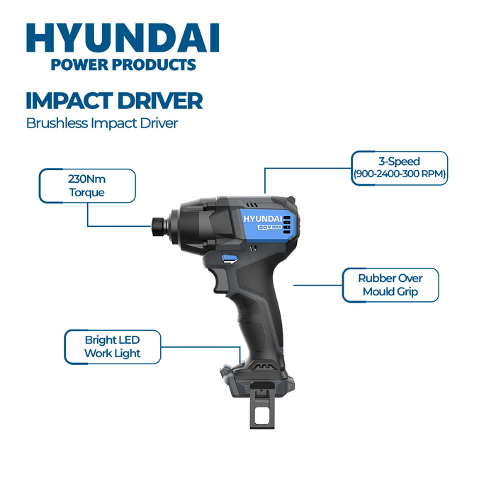 Hyundai Power 3 Piece Kit - Impact Driver, Circular Saw & Jig Saw + 4Amp Battery + Charger